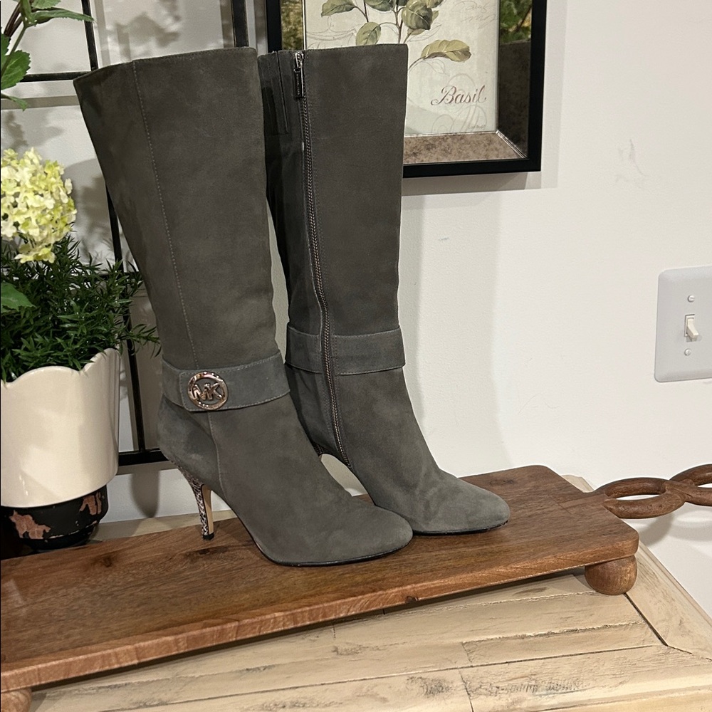Michael Kors Dark Gray Heeled Boots - Picture 3 of 3